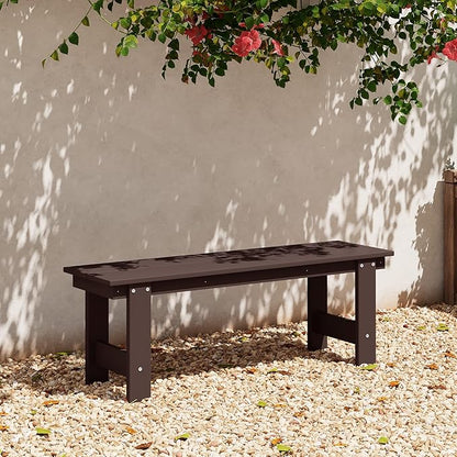 WestinTrends Ashore Outdoor HDPE 48" Modern Backless Patio Bench, Dark Brown