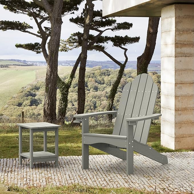 LUE BONA HDPS Adirondack Chairs Set of 6, Fire Pit Outdoor Chair Weather Resistant with Cup Holder - Photo 6