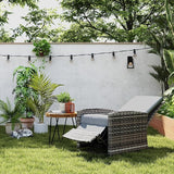 Outsunny Outdoor Wicker Swivel Recliner Chair, Reclining Backrest, Lifting Footrest, 360° Rotating Basic - Photo 2
