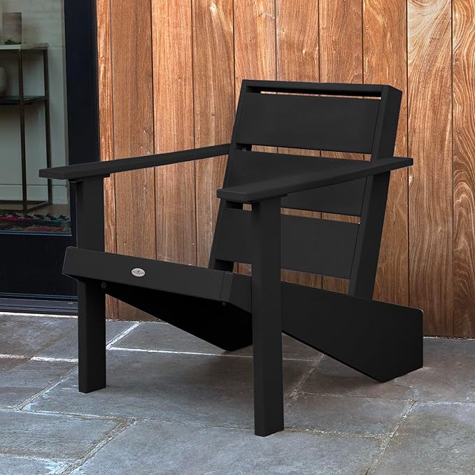 Haven Modern Adirondack Chair, Black Sand
