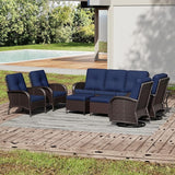 Joyside Wicker Patio Furniture Set, 8 Piece Outdoor Furniture Set with Thickened Cushions, High Back, Deep Seating - Photo 7