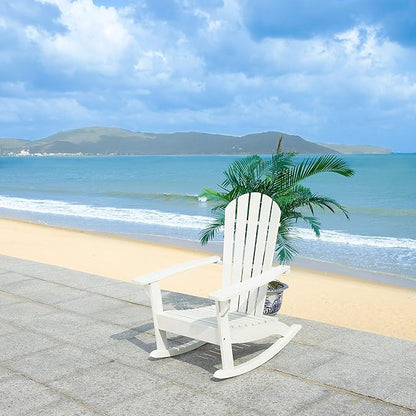 Safavieh Outdoor Brizio Classic White Adirondack Rocking Chair