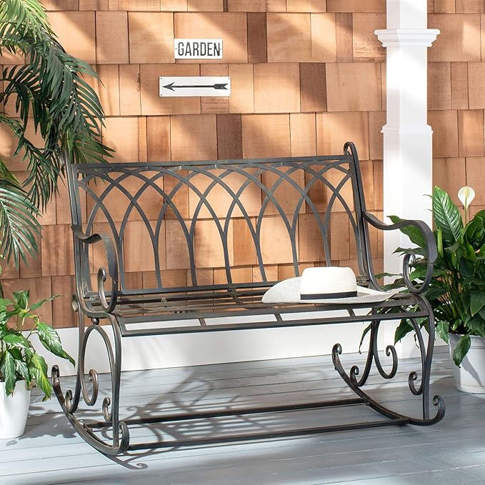 Safavieh PAT5021A Outdoor Collection Ressi Pearl White Rock Bench
