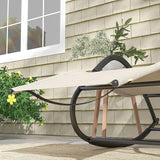 Outsunny Rocking Chair, Zero Gravity Patio Chaise Sun Lounger, Outdoor Rocker, UV Water Resistant, Pillow for Sunbathing - Photo 9