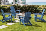 SERWALL Folding Adirondack Chair, HDPE Adirondack Chairs Set of 8 - Photo 9