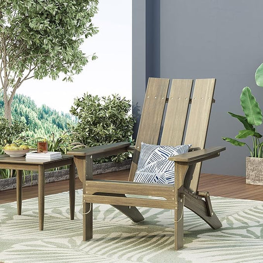 Christopher Knight Home Zuma Outdoor Foldable Adirondack Chair - Acacia Wood - Gray