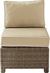 Crosley Furniture Bradenton Armless Outdoor Sectional Chair, Wicker Patio Chairs for Porch, Deck, Backyard - Photo 3