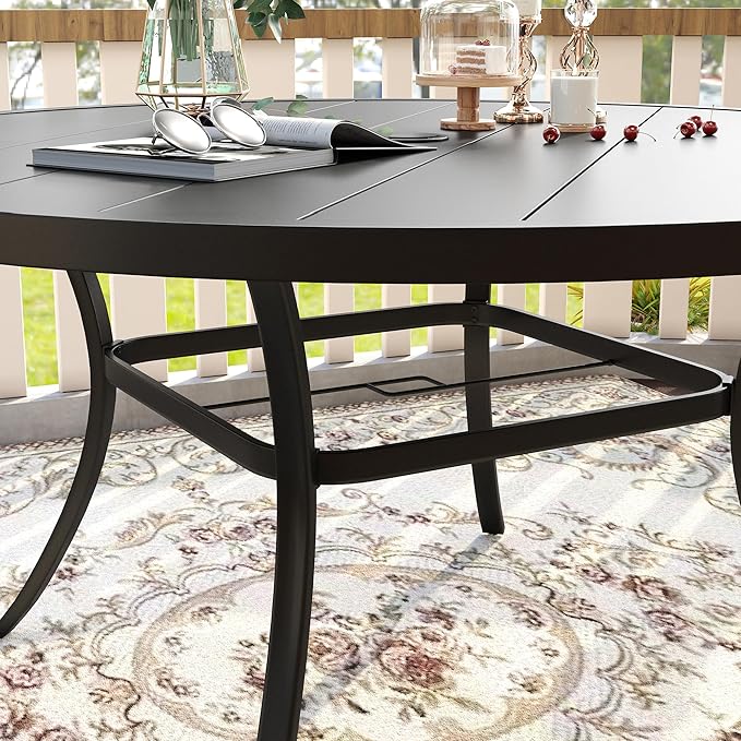 VICLLAX 60" Outdoor Round Patio Table for Lawn Garden - Photo 7