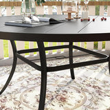 VICLLAX 50" Outdoor Round Patio Table with Umbrella Hole, All Weather Metal Round Outdoor Dining Table for Lawn Garden - Photo 7