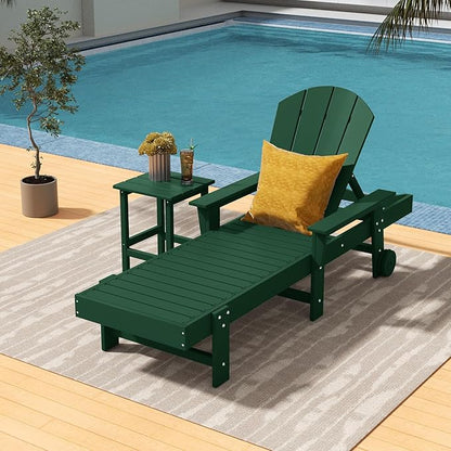 Costaelm Square Outdoor Side Tables, Adirondack Patio Tables for Outside, HDPE Patio End Table Weather Resistant, Balcony Table for Pool, Seaside, Backyard, Porch, Indoor Companion, Dark Green