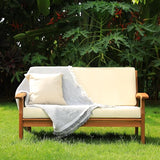 Idzo Laurent 800lbs Capacity Acacia Outdoor Loveseat, FSC Certified 2 Seater Patio Sofa with 3.9in Thick Cushions - Photo 1