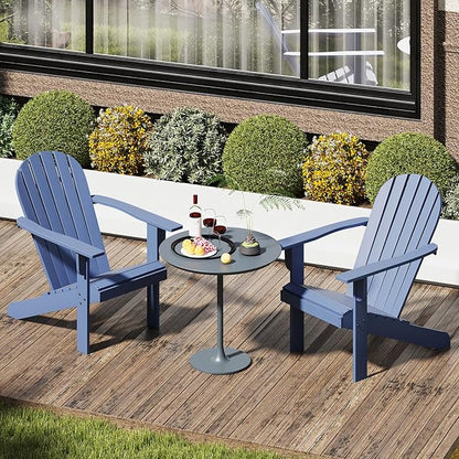 Giantex Acacia Wood Adirondack Chair Set of 2, Outdoor Fire Pit Chair with 105° Inclined Seat, High Backrest, 4" Wide Armrests, Patio Lounge Chair for Outside, Lawn, Backyard, Garden, Deck, Porch
