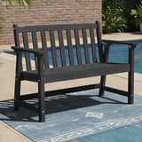 Ciokea 48" Outdoor Bench, HDPE Weatherproof Porch Bench, 2-Person Garden Benches with 550 Lbs - Photo 1