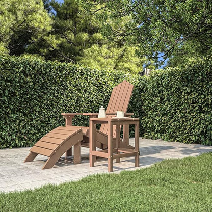Adirondack Garden Table Adirondack Chair Wood Recliner Chair Adirondack Garden Chair Deck Chair Balcony Chair Garden Lounger Brown 38 x 38 x 46 cm HDPE