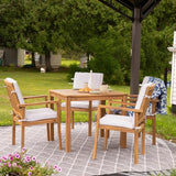 Sunnydaze 33.75" W Outdoor Dining Table for 4 - Rodanthe Acacia Wood Outdoor Table for Patio - Square - Natural Oil - Photo 2