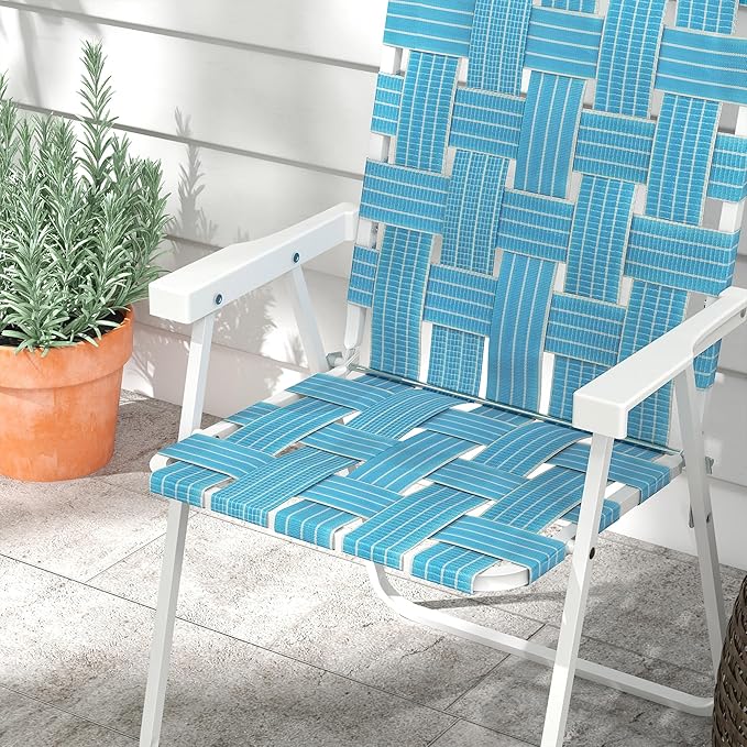 Outsunny Set of 2 Patio Folding Chairs, Classic Outdoor Camping Chairs, Portable Lawn Chair Set for Camping, Garden - Photo 8