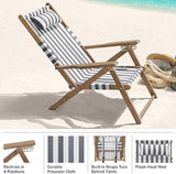Lavish Home Beach Chair - Outdoor Weather-Resistant Wood Folding Chair with Backpack Straps - 4-Position Reclining Seat - Photo 10