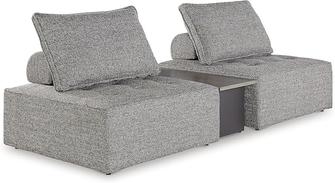 Signature Design by Ashley Bree Zee Straight Contemporary 3-Piece Outdoor Sectional with Tufted Cushion and End Table - Photo 2