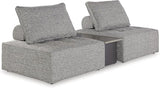 Signature Design by Ashley Bree Zee Straight Contemporary 3-Piece Outdoor Sectional with Tufted Cushion and End Table - Photo 2