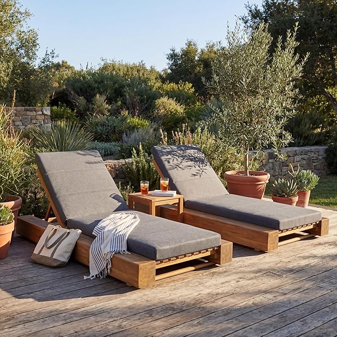 Christopher Knight Home Tory Acacia Wood Chaise Lounge Chair Outdoor Set of 2, Poolside Sun Lounger Recliner - Photo 1