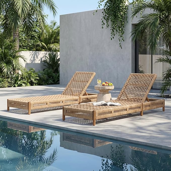 Christopher Knight Home Mercer Acacia Wood Chaise Lounge Chair Outdoor Set of 2 - Photo 1
