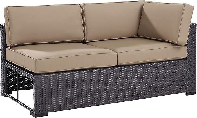 Crosley Furniture Biscayne Outdoor Sectional Loveseat, 2-Person Wicker Patio Couch for Deck, Backyard - Photo 1