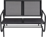 NUU GARDEN 2 Seats Outdoor Glider Bench Patio Glider Swing Chair with Powder Coated Steel Frame and Breathable Seat - Photo 8