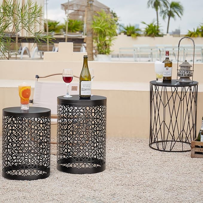 Y&M Set of 3 Stacking Coffee Table for Living Room, Nesting Side Table, Indoor End Tables for Bedroom - Photo 5