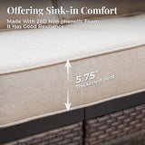 Patio Furniture Sofa, 3-Seat Patio Sofa Steel Frame Outdoor Sectional Couch with Deep Seating and 5.75” Cushions for - Photo 3