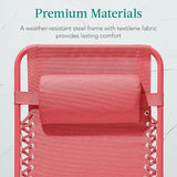 Best Choice Products Adjustable Zero Gravity Chair, Monochromatic Color Folding Patio Recliner w/Side Tray - Photo 6