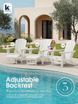 KINGYES Adjustable Folding Adirondack Chair with Footrest & 4-in-1 Multi-Functional Armrest Organizer Set of 2 - Photo 5
