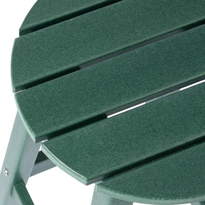 Costaelm 29" Height Outdoor Bar Stools, All-Weather Bar Stools, Adirondack Poly Patio Round Bar Stool for Patio, Deck, Kitchen Counter and Garden, Dark Green