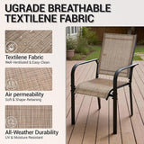 Patio Chairs Set of 8, Outdoor Dining Chairs High Back, All-Weather Padded Textilene Chair for Lawn Porch Garden - Photo 7