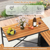 HAPPYGRILL 2-in-1 Outdoor Storage Bench Convertible Picnic Table and Chairs Set with Metal Frame - Photo 4