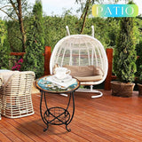 Outdoor Side Table Round Small Mosaic Patio Accent Indoor End Plant Coffee Tea Table for Yard Patio Porch Garden Living - Photo 4