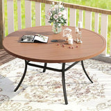 VICLLAX 53" Outdoor Round Patio Table for Lawn Garden - Photo 2