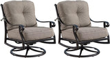 Oakland Living Aluminum Outdoor Swivel Club Finish with Thick Tan Polyester Cushions (Set of 2) Deep Seating Rocking - Photo 2