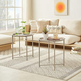 VECELO Side/End Table, Folding Round Metal Anti-Rust and Waterproof Outdoor or Indoor Tray for Living Room Bedroom - Photo 6