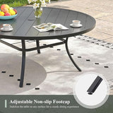 Outdoor Dining Table for 8, 60" Round Outdoor Table with Adjustable Umbrella Hole - Photo 7