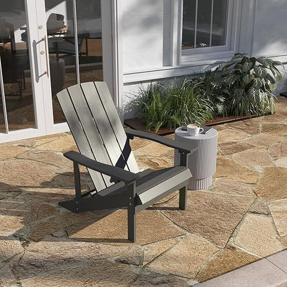 Taylor & Logan Charlestown All-Weather Poly Resin Wood Adirondack Chair in Gray