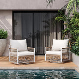 Christopher Knight Home Fiora 360° Swivel Patio Chairs Set of 2 with Handwoven Rope - Photo 1