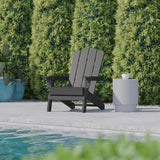Flash Furniture Newport Adirondack Chairs with Cup Holders, Weather Resistant Poly Resin Adirondack Chairs, Set of 2 - Photo 2