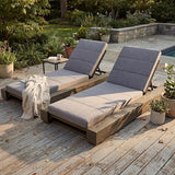 Christopher Knight Home Tory Acacia Wood Chaise Lounge Chair Outdoor Set of 2, Poolside Sun Lounger Recliner - Photo 1