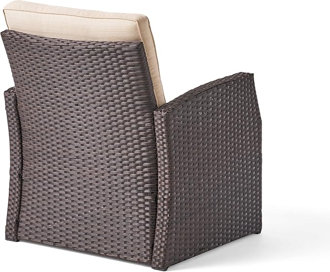 Christopher Knight Home Sanger Outdoor Club Chair with Cushions - Wicker - Dark Brown/Beige - Photo 6
