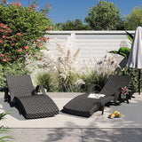 Outdoor Wicker Chaise Lounge Chairs Set of 2 - Photo 8