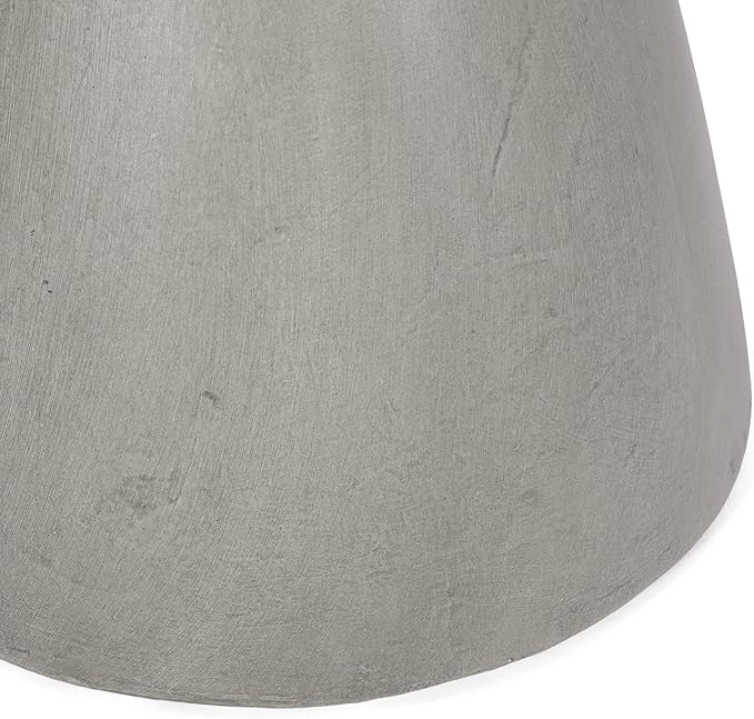 Outdoor Side Table Concrete End Table Faux Stone Small Coffee Tables Patio Garden Stool Plant Stand for Porch, Backyard Silver-Snowman