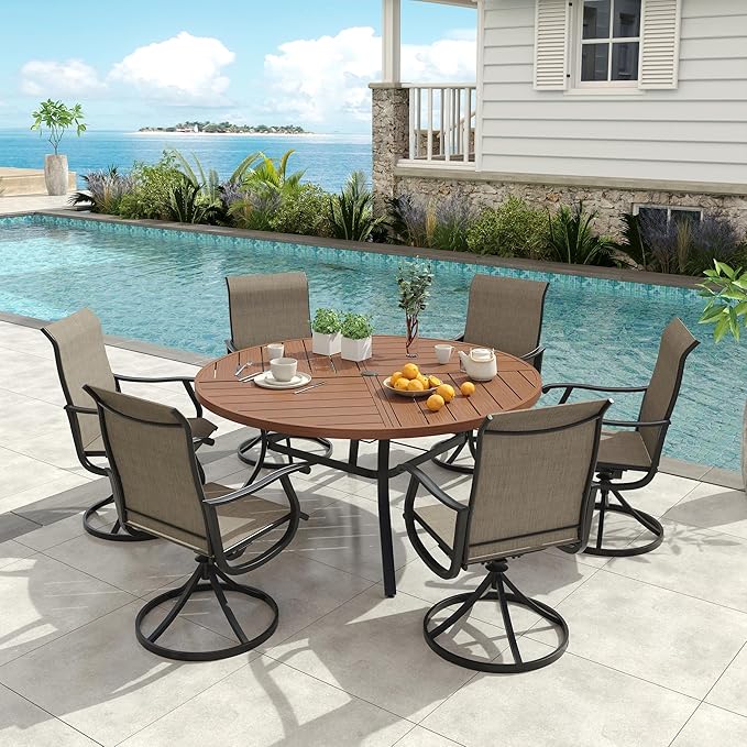 VICLLAX 50" Round Patio Dining Table for 6 - Photo 9