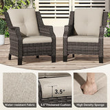 Patio Wicker Chairs Set of 2, Outdoor PE Conversation Bistro Chair Set with Cushions for Garden, Backyard - Photo 3