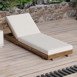 Merax Acacia Wood Chaise Lounge Set w/ 6-Position Adjustable Backrest & Cushion - Outdoor Patio Poolside Furniture - Photo 3