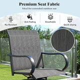 Tangkula Outdoor Swivel Bar Stools Set of 2, Bar Height Tall Patio Chairs with Armrests & High Back - Photo 5